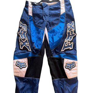 Vintage Fox Racing 180 Motocross Pants Size 36 Blue Black White Riding ATV MOTO